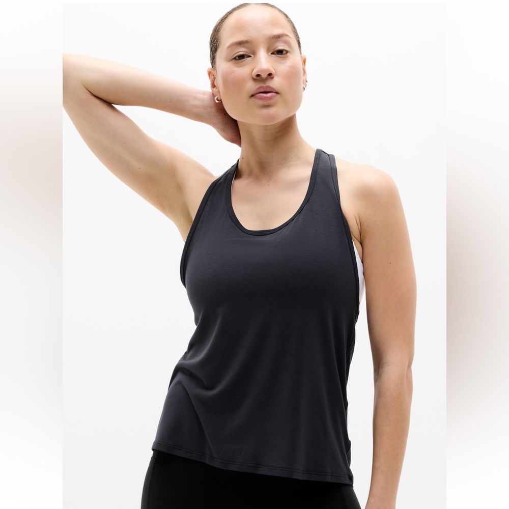 NWT - Athleta Black With Ease Sport Racerback Tank Top -Size XL